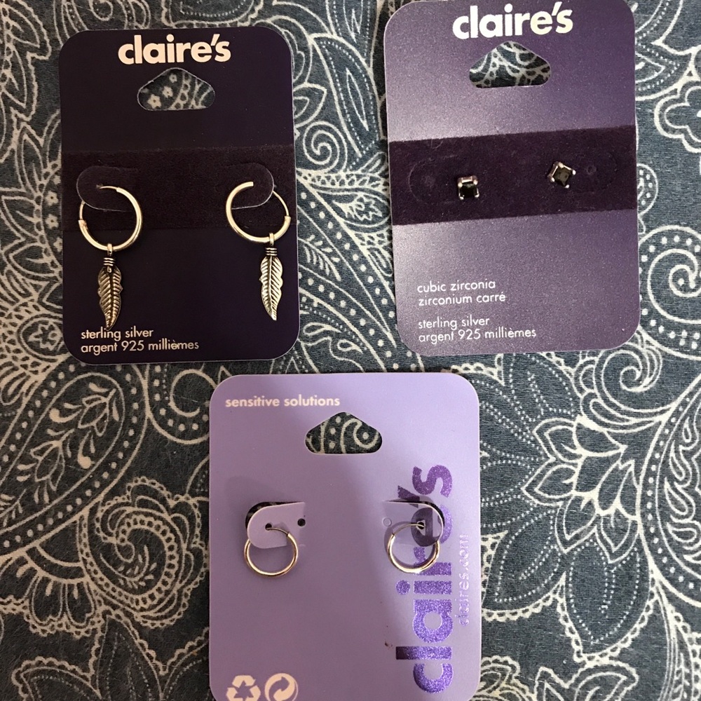 Three pairs of earrings - from Claire’s